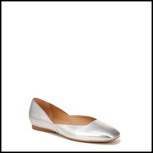 Women's Ballet Flats, D'Orsay Side Styling, Square Toe, Leather